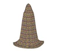 Unkhtt Ethnic Circles Floral Pattern Print Hooded Cloak Men Women Teens Kids For Carnival Costume Parties Halloween Cosplay