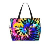 Unkhtt Exotic Tribe Tie Dye Style Print Comfortable Travel Bag Beach Tote Summer Vacation Picnic Camping Stylish Accessory