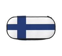 Unkhtt Finnish Flag Print Large Capacity Pencil Pen Pouch Students Dual Zip School Stationery Makeup Storage