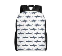 Unkhtt Fish And Shark Print Stylish Unisex Large Capacity Backpack For Work Travel Camping Outdoor Adventures