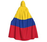 Unkhtt Flag Of Colombia Print Adults 190cm Hooded Cloak Carnival Costume Cosplay Festivals Outdoor Celebrations