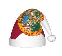 Unkhtt Flag of Florida Print Boys Girls Christmas Elf Hat Festive New Year for Xmas Holiday Santa Hats Gift