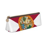 Unkhtt Flag of Florida Print Pencil Case Large Capacity Triangle Pouch for Pens Cases Student and School College