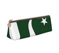 Unkhtt Flag of Pakistan Print Pencil Case Large Capacity Triangle Pouch for Pens Cases Student and School College