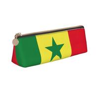 Unkhtt Flag of Senegal Print Pencil Case Large Capacity Triangle Pouch for Pens Cases Student and School College