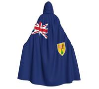 Unkhtt Flag Of The Turks And Caicos Islands Print Hooded Cloak Men Women Teens Kids For Carnival Costume Parties Halloween Cosplay