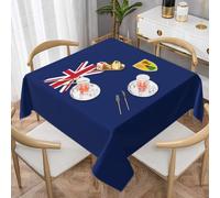 Unkhtt Flag of the Turks and Caicos Islands Print Square Table Cover Dining Tablecloth for Holiday Kitchen Wedding Party Outdoor Use