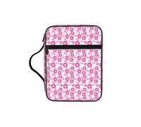 Unkhtt Flamingo and Donuts Print Bible Storage Bag Scripture Holder Waterproof Cover Travel Church Everyday Storage