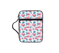 Unkhtt Flamingo Bird Green Plant Leaf Print Bible Storage Bag Scripture Holder Waterproof Cover Travel Church Everyday Storage