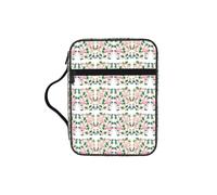 Unkhtt Flamingo Bird Round Leaves Print Bible Storage Bag Scripture Holder Waterproof Cover Travel Church Everyday Storage