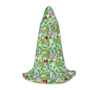 Unkhtt Flamingo Love Flowers Print Hooded Cloak Men Women Teens Kids For Carnival Costume Parties Halloween Cosplay