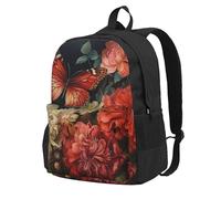 Unkhtt Flower And Butterfly Print Large Capacity Adult Backpack Unisex Travel Bag Daypack Hiking Camping Commuting