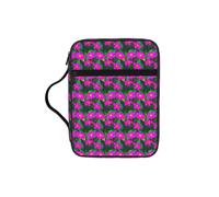 Unkhtt Flower Leaves Purple Red Flower 1 Print Bible Storage Bag Scripture Holder Waterproof Cover Travel Church Everyday Storage