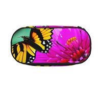 Unkhtt Flowers Colorful Butterfly 1 Print Large Capacity Pencil Pen Pouch Students Dual Zip School Stationery Makeup Storage