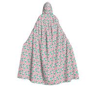 Unkhtt Fruits Watermelon Print Adult Festivals Hooded Cloak Carnival Cosplay Masquerade Party Comfort Cape Hood