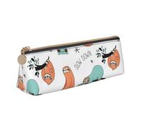 Unkhtt Funny Cute Animal Sloth Music Print Pencil Case Large Capacity Triangle Pouch for Pens Cases Student and School College
