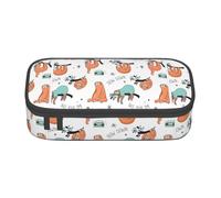 Unkhtt Funny Cute Animal Sloth Music Print Student Pencil Case 8.3 X 2 X 3.7in Pencil Pouch School Office Travel Pen Bag