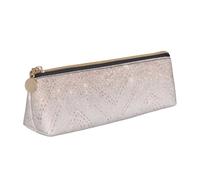 Unkhtt Glittery Pretty Pattern Print Pencil Case Large Capacity Triangle Pouch for Pens Cases Student and School College