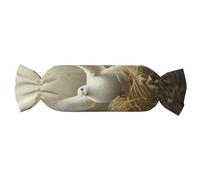 Unkhtt Grass And Dove Print Versatile Round Bolster Pillow Candy-Shaped Pillows Bedroom Indoor Outdoor Decor