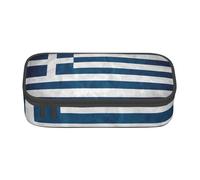 Unkhtt Greek Flag Print Student Pencil Case 8.3 X 2 X 3.7in Pencil Pouch School Office Travel Pen Bag