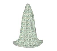 Unkhtt Green Flower. Print Unisex Comfort Hooded Cape For Cosplay Costume Festival Carnival Wizard Robes