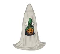 Unkhtt Green Ghost Horror Halloween Pumpkin 1 Print Unisex Comfort Hooded Cape For Cosplay Costume Festival Carnival Wizard Robes