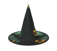 Unkhtt Green Ghost Horror Halloween Pumpkin Print Adults Festive Hat Carnival Party Cosplay Costume Comfortable Cap For Headwear