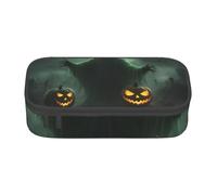 Unkhtt Green Ghost Horror Halloween Pumpkin Print Student Pencil Case 8.3 X 2 X 3.7in Pencil Pouch School Office Travel Pen Bag