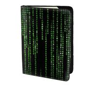 Unkhtt Green Number Binary Print 5.5in Passport Travel Document Wallet Case for Men and Women Compact and Secure