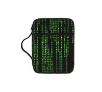 Unkhtt Green Number Binary Print Bible Storage Bag Scripture Holder Waterproof Cover Travel Church Everyday Storage