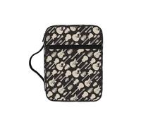 Unkhtt Guitar Pattern Print Bible Storage Bag Scripture Holder Waterproof Cover Travel Church Everyday Storage