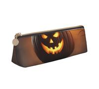 Unkhtt Halloween Ghost Pumpkin 1 Print Pencil Case Large Capacity Triangle Pouch for Pens Cases Student and School College