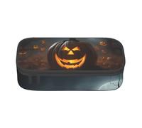 Unkhtt Halloween Ghost Pumpkin Print Student Pencil Case 8.3 X 2 X 3.7in Pencil Pouch School Office Travel Pen Bag