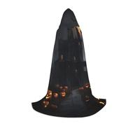 Unkhtt Halloween Goth Print Hooded Cloak Men Women Teens Kids For Carnival Costume Parties Halloween Cosplay