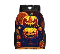 Unkhtt Halloween Pumpkin Print Stylish Unisex Large Capacity Backpack For Work Travel Camping Outdoor Adventures