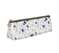 Unkhtt Hand Drawn Flower Print Pencil Case Large Capacity Triangle Pouch for Pens Cases Student and School College
