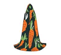 Unkhtt Happy Carrot Seamless Pattern Print Hooded Cloak Men Women Teens Kids For Carnival Costume Parties Halloween Cosplay