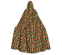 Unkhtt Happy Carrot Seamless Pattern Print Hooded Cloak Men Women Teens Kids For Carnival Costume Parties Halloween Cosplay