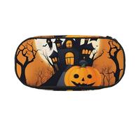 Unkhtt Happy-Halloween-Vector 1 Print Large Capacity Pencil Pen Pouch Students Dual Zip School Stationery Makeup Storage