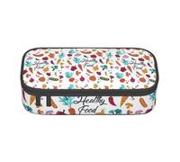 Unkhtt Healthy Food Print Student Pencil Case 8.3 X 2 X 3.7in Pencil Pouch School Office Travel Pen Bag