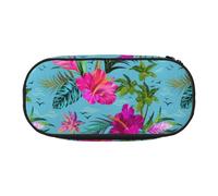 Unkhtt Hello Hawaii Print Large Capacity Pencil Pen Pouch Students Dual Zip School Stationery Makeup Storage