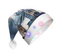 Unkhtt Historic Old Tower Bridge London Print Men Women Led Christmas Hat Santa For New Year And Xmas Festive Party Accessory