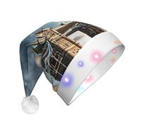 Unkhtt Historic Old Tower Bridge London Print Men Women Led Christmas Hat Santa For New Year And Xmas Festive Party Accessory