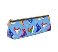 Unkhtt Hockey Elements Creative Patterned Print Pencil Case Large Capacity Triangle Pouch for Pens Cases Student and School College