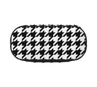 Unkhtt Houndstooth Black Print Large Capacity Pencil Pen Pouch Students Dual Zip School Stationery Makeup Storage