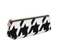 Unkhtt Houndstooth Black Print Pencil Case Large Capacity Triangle Pouch for Pens Cases Student and School College