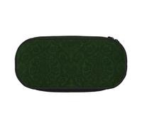 Unkhtt Hunter Green Floral Petals Pattern Print Large Capacity Pencil Pen Pouch Students Dual Zip School Stationery Makeup Storage