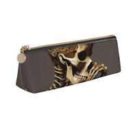Unkhtt Interesting Skeleton Print Pencil Case Large Capacity Triangle Pouch for Pens Cases Student and School College