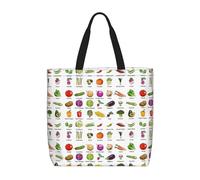 Unkhtt Introduction Of Various Vegetables Print Stylish Lightweight Bag Unisex Grocery Bag Functional Daily Use Travel Beach Work
