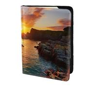 Unkhtt Ireland Sunset Seascape Print 5.5in Passport Travel Document Wallet Case for Men and Women Compact and Secure